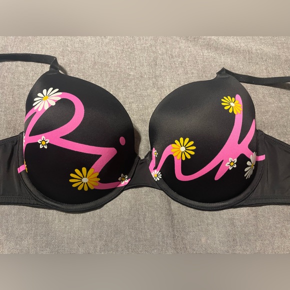 Victoria's Secret Black Bra with Pink and Yellow Floral Accents - Picture 7 of 7